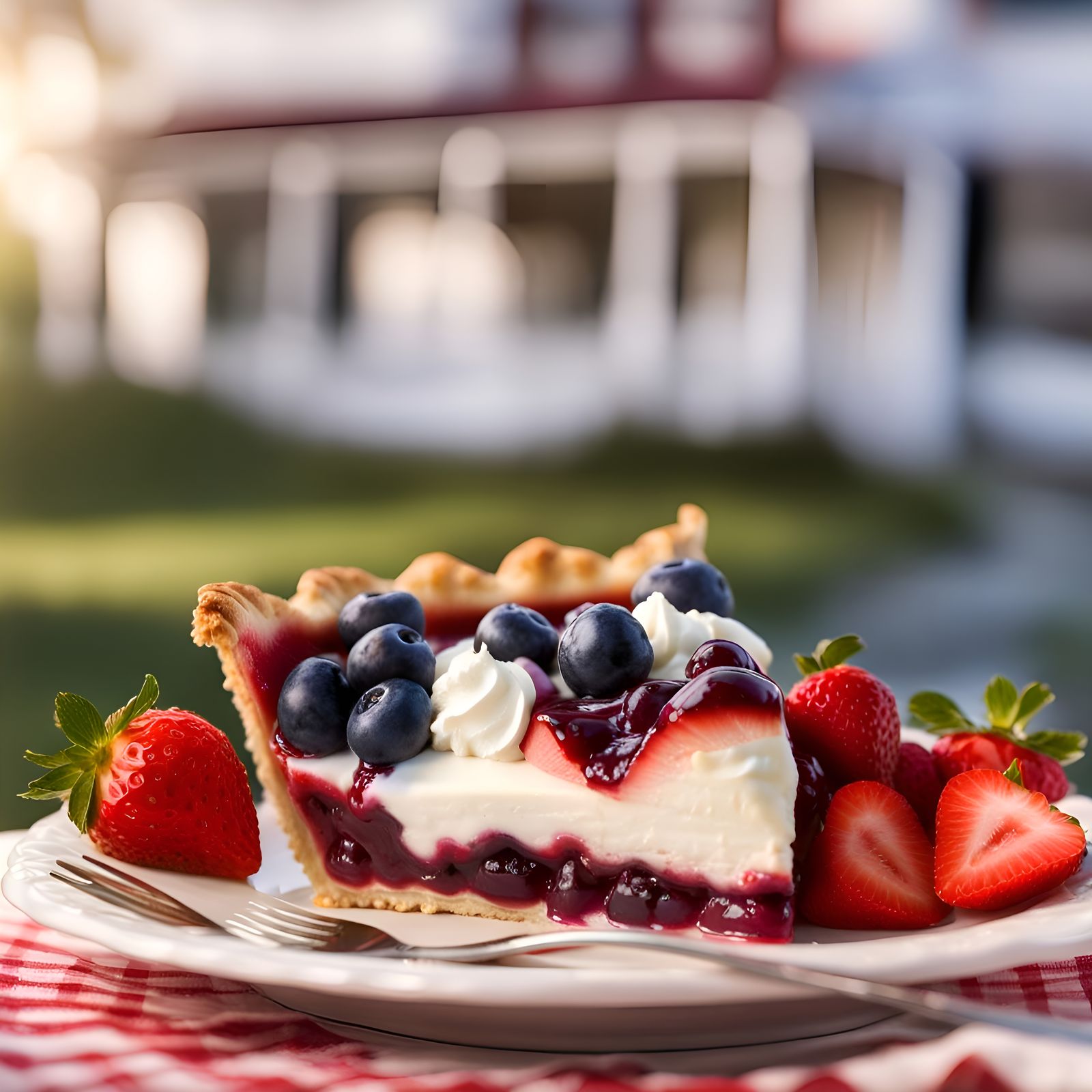 Hyper-Realistic Layered Fruit Pie Slice