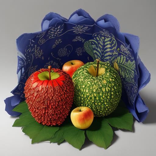Hedgehog and Apple Kirigami Sculpture