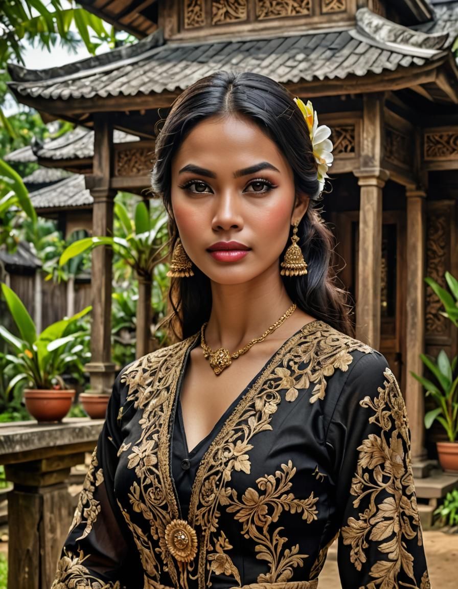 Indonesian Beauty in Traditional Javanese Setting