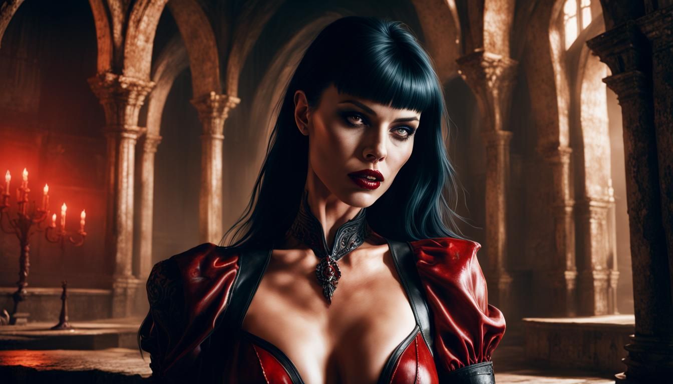 Vampirella as Charlize Theron in Luis Royo Style