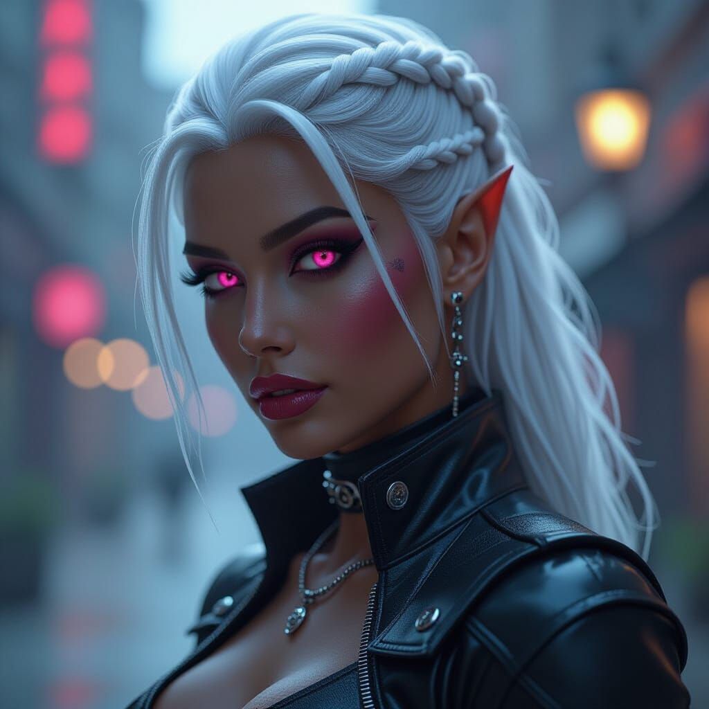 Epic Drow Female in Dark Fantasy Concept Art