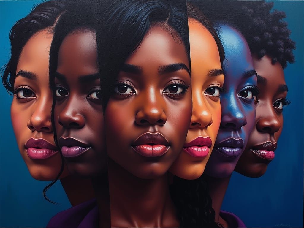 Diverse Faces Collage in Photorealistic Style