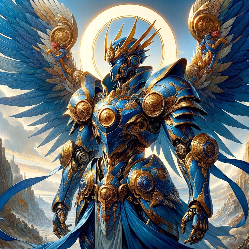 Divine Robot Warrior in Japanese Art Style