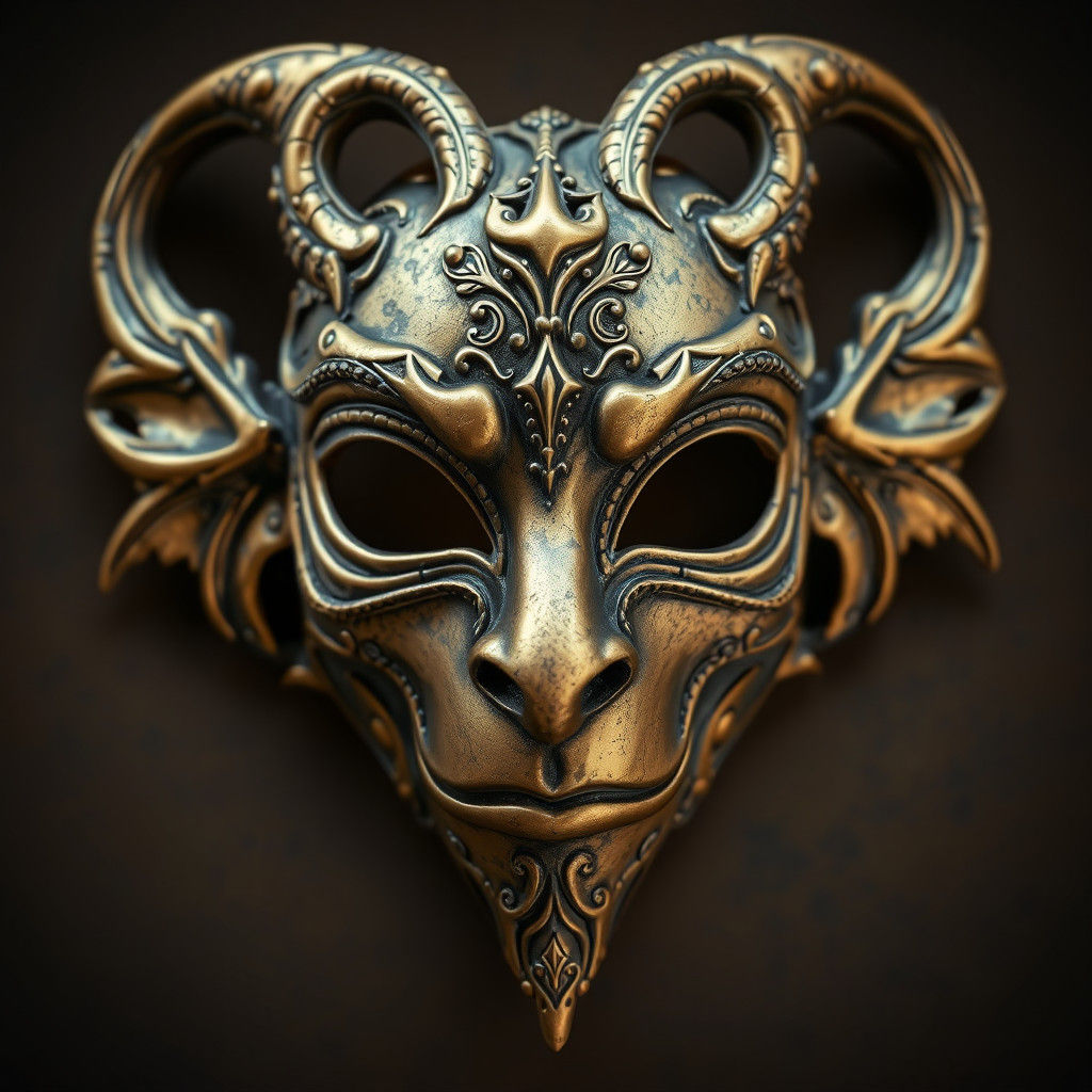 Elegant Fantasy Mask with Intricate Gold Filigree