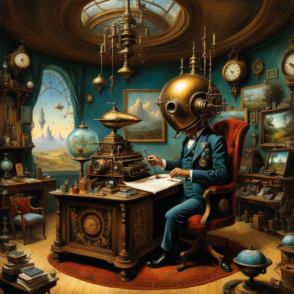 AI Artist at Work: Steampunk Surrealism