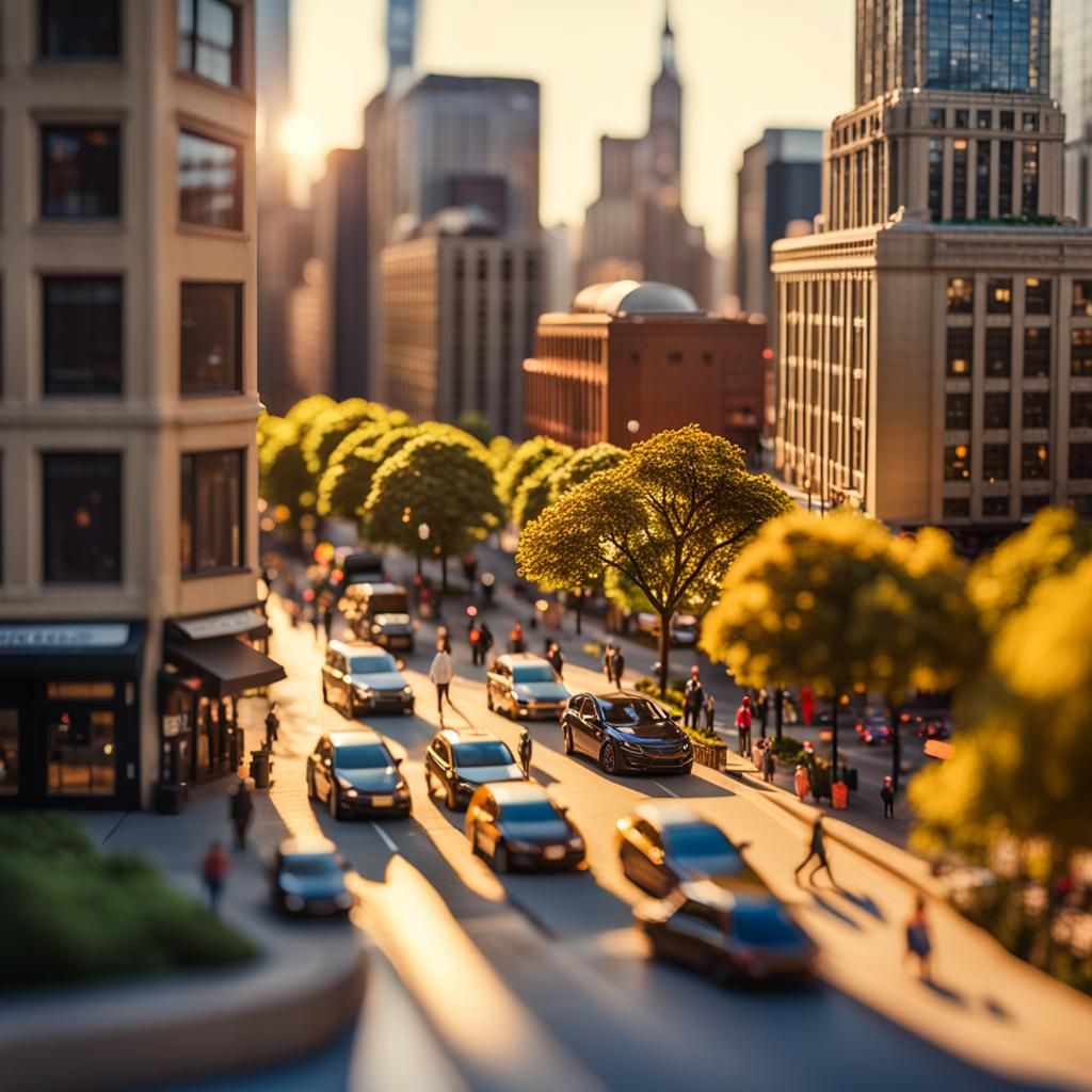 Miniature Chicago Diorama in Macro Photography