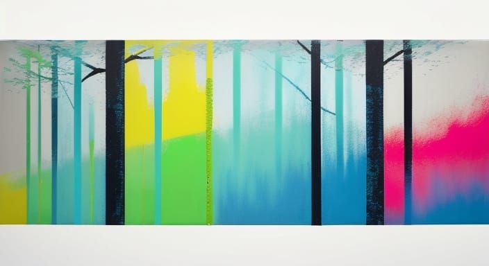 Vibrant Colorfield Painting with Abstract Expressionist Styl...