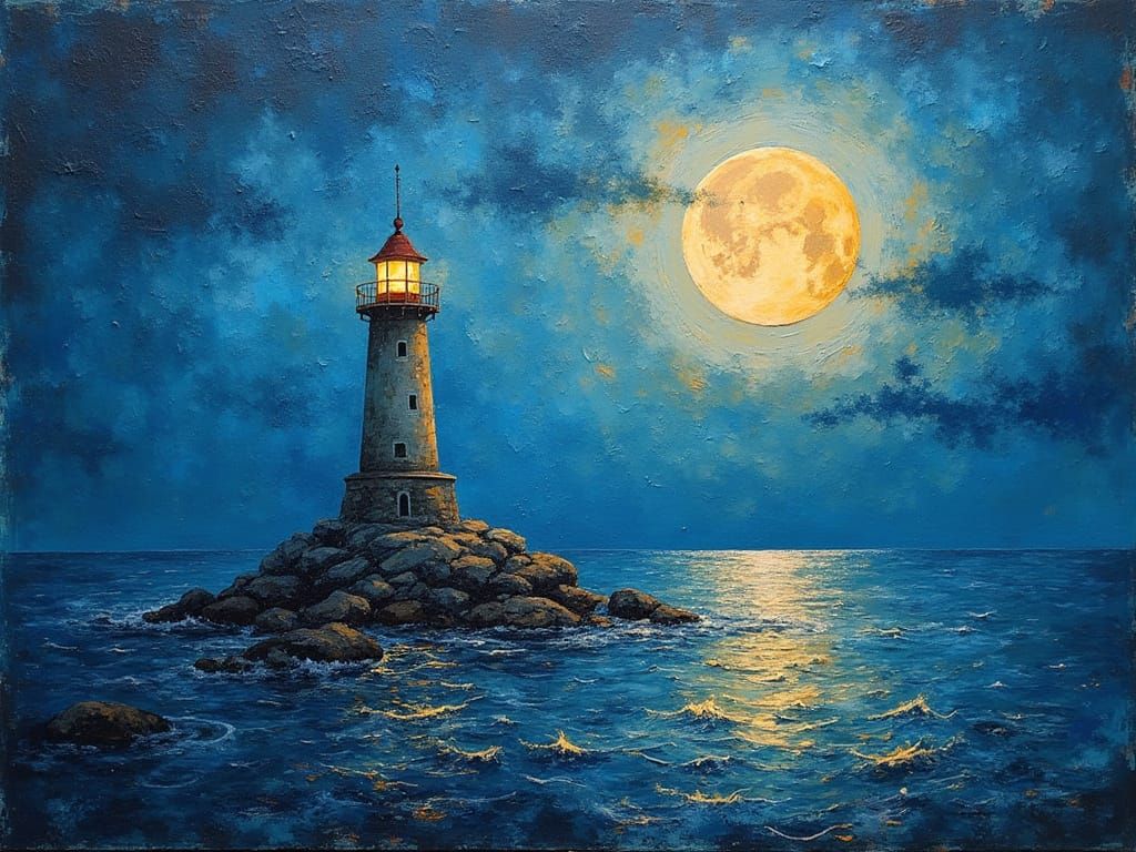 Neo-Impressionist Lighthouse Masterpiece