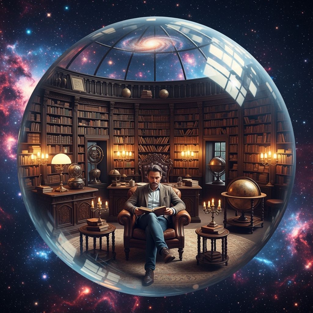 Cosmic Library: Glass Sphere in Space