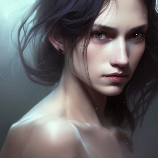 Detailed Portrait of a Grey-Haired Woman