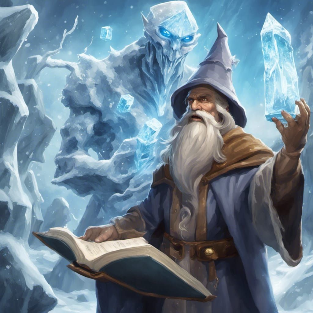 Ice Wizard Conjures Magic with Ice Golem