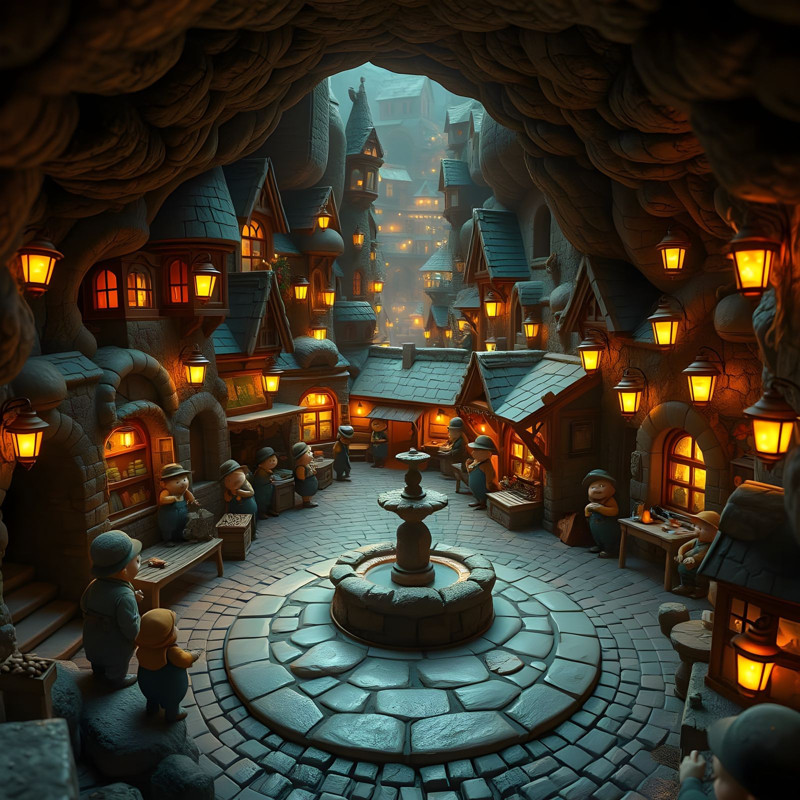 Mole City in Whimsical Underground Tunnels