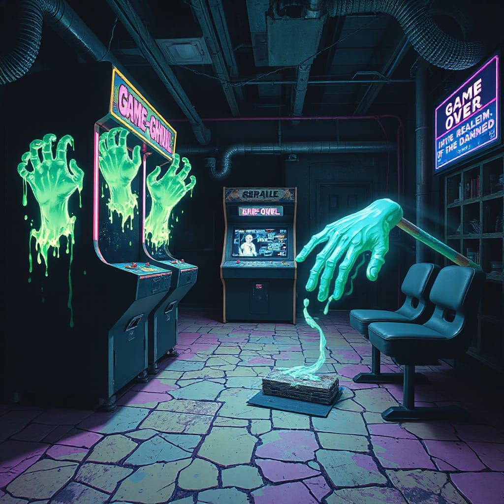 Retro-Futuristic Whack-a-Ghoul Arcade Game