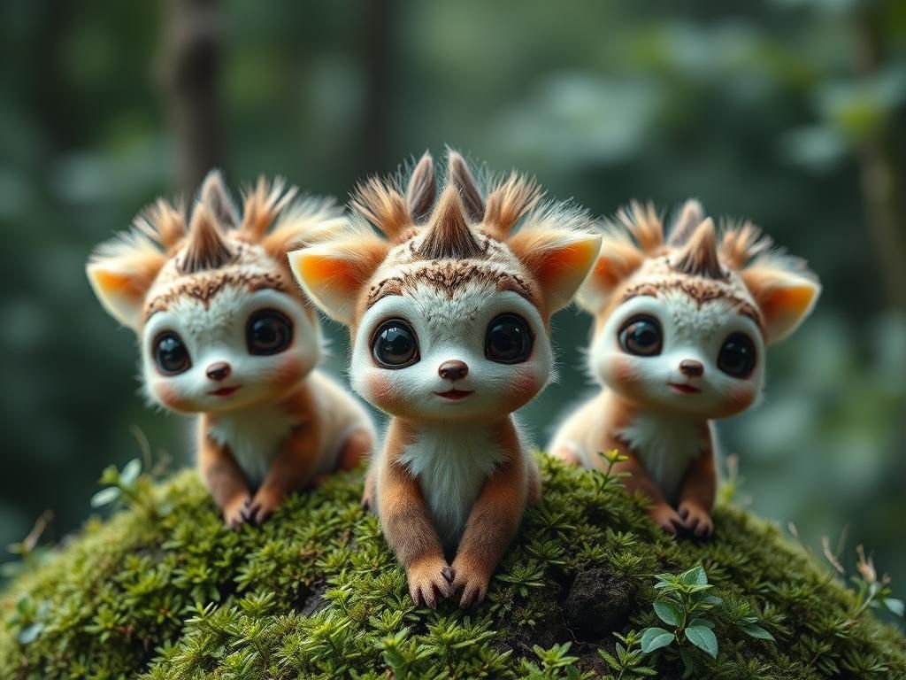 Cute Kodama in Lush Forest: Macro Photography