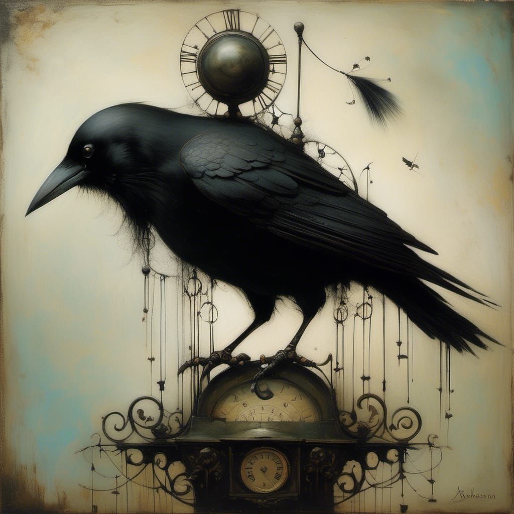 Gothic Crow in Alexander Jansson Style