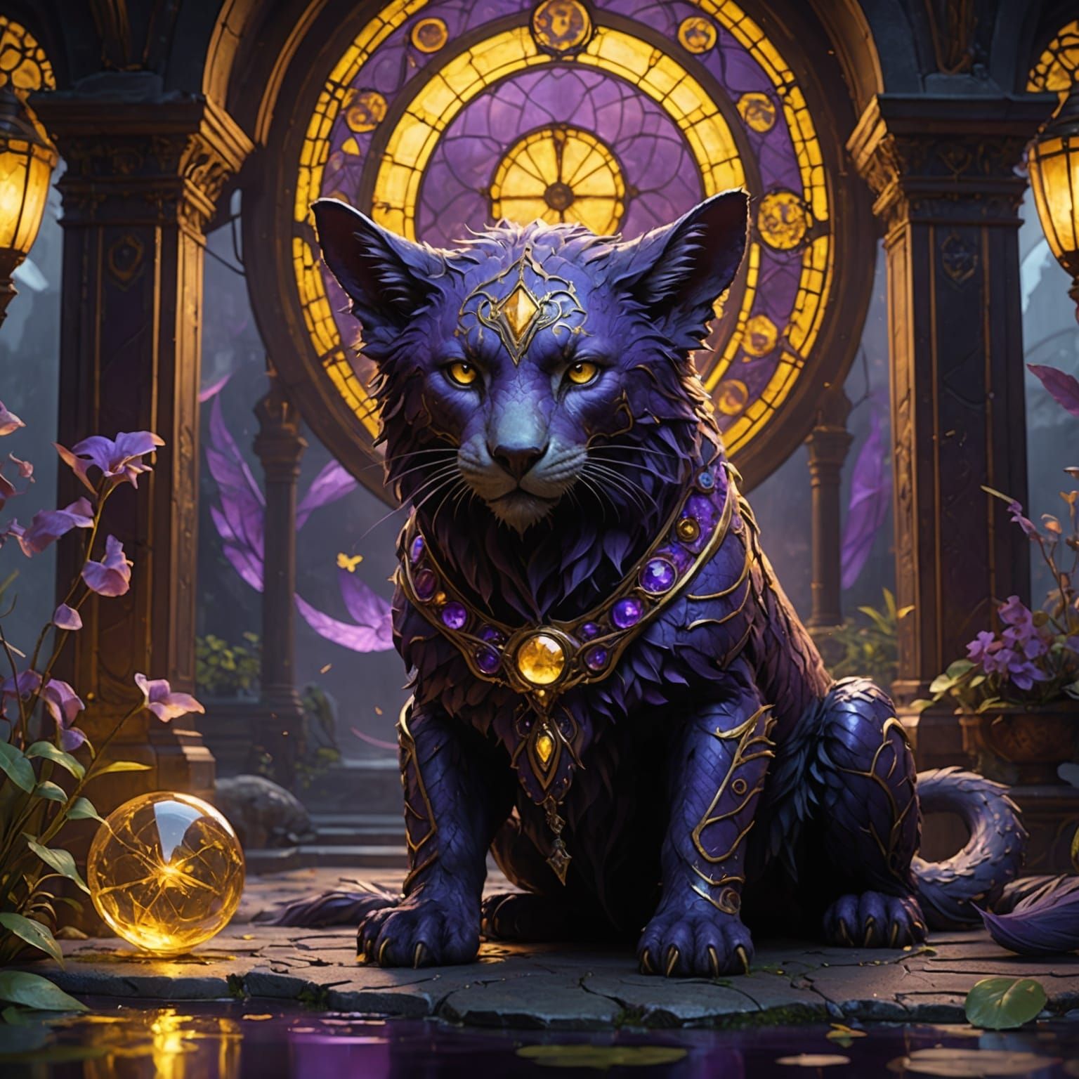 Mythological Animals in Dark Fantasy Style