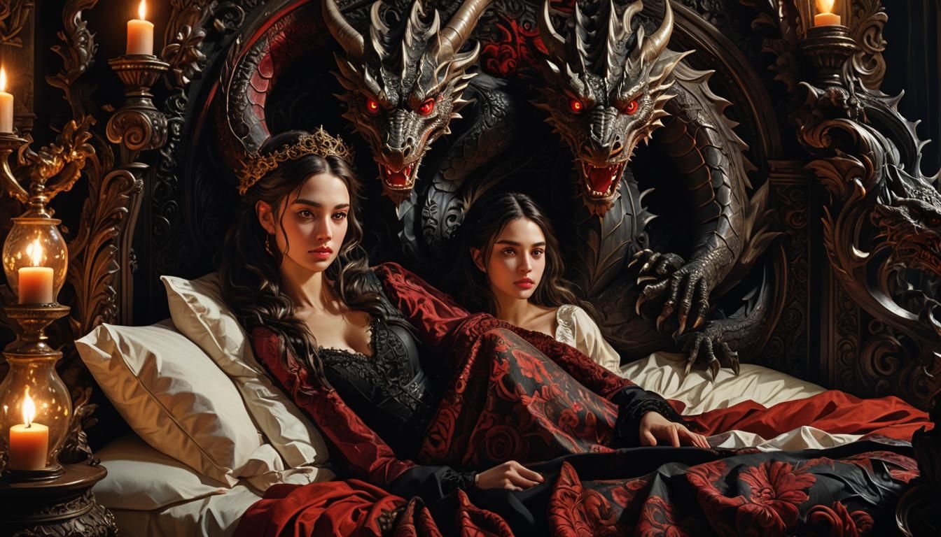 Dark Fantasy Portrait in Baroque Gothic Style