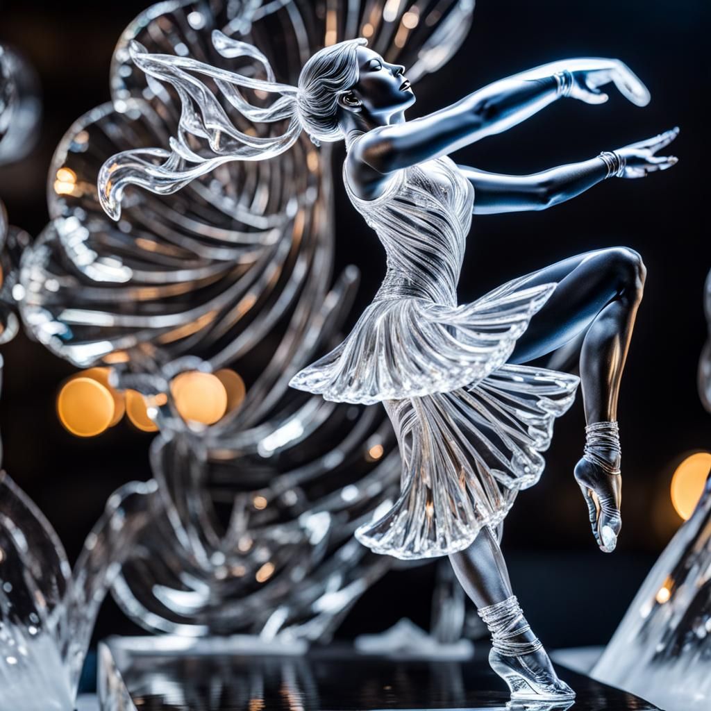 Refracting Light Through Ice Dancer Sculpture