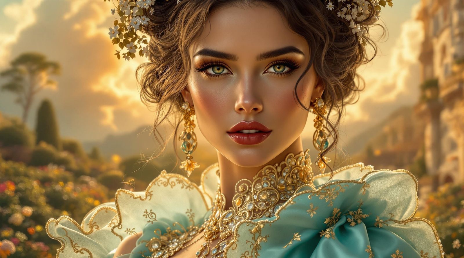 Turquoise Beauty in Rococo Delight