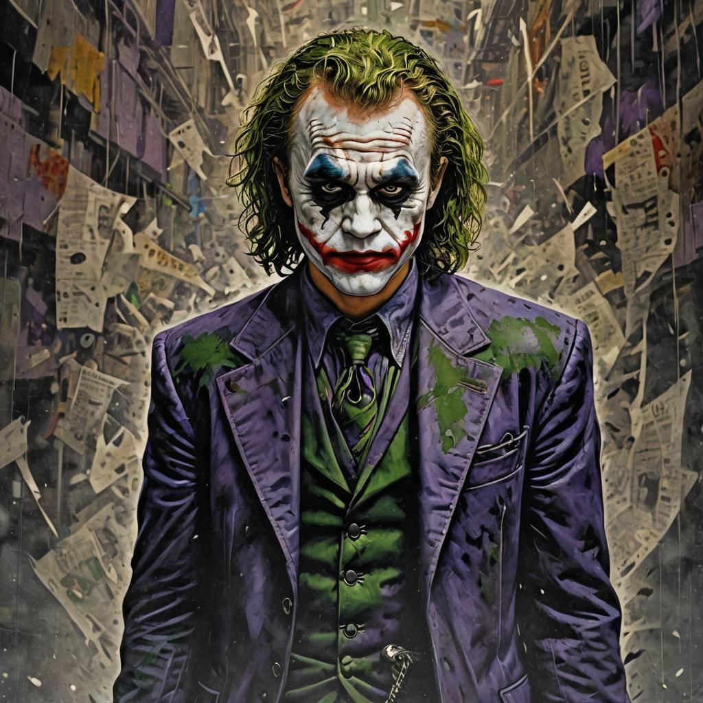 Heath Ledger as The Joker: Hyperrealistic Portrait