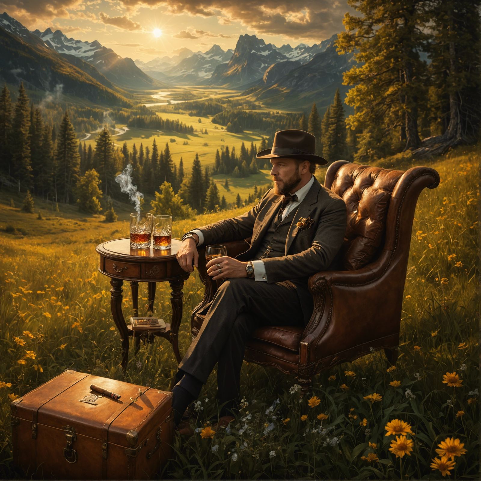 A Cigar, Whiskey, and a Meadow