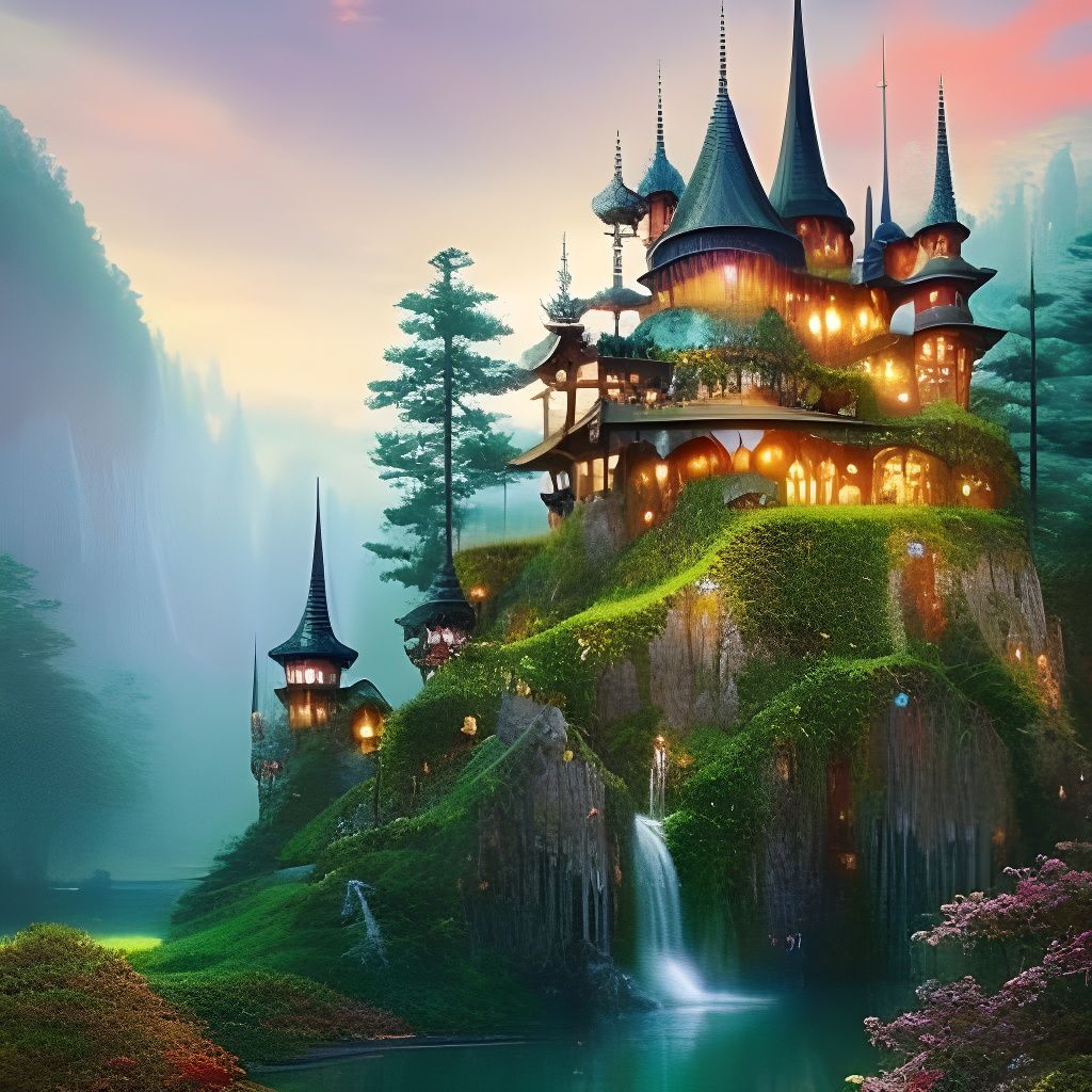 Fairy Tale Library in Mystical Lakeside Garden