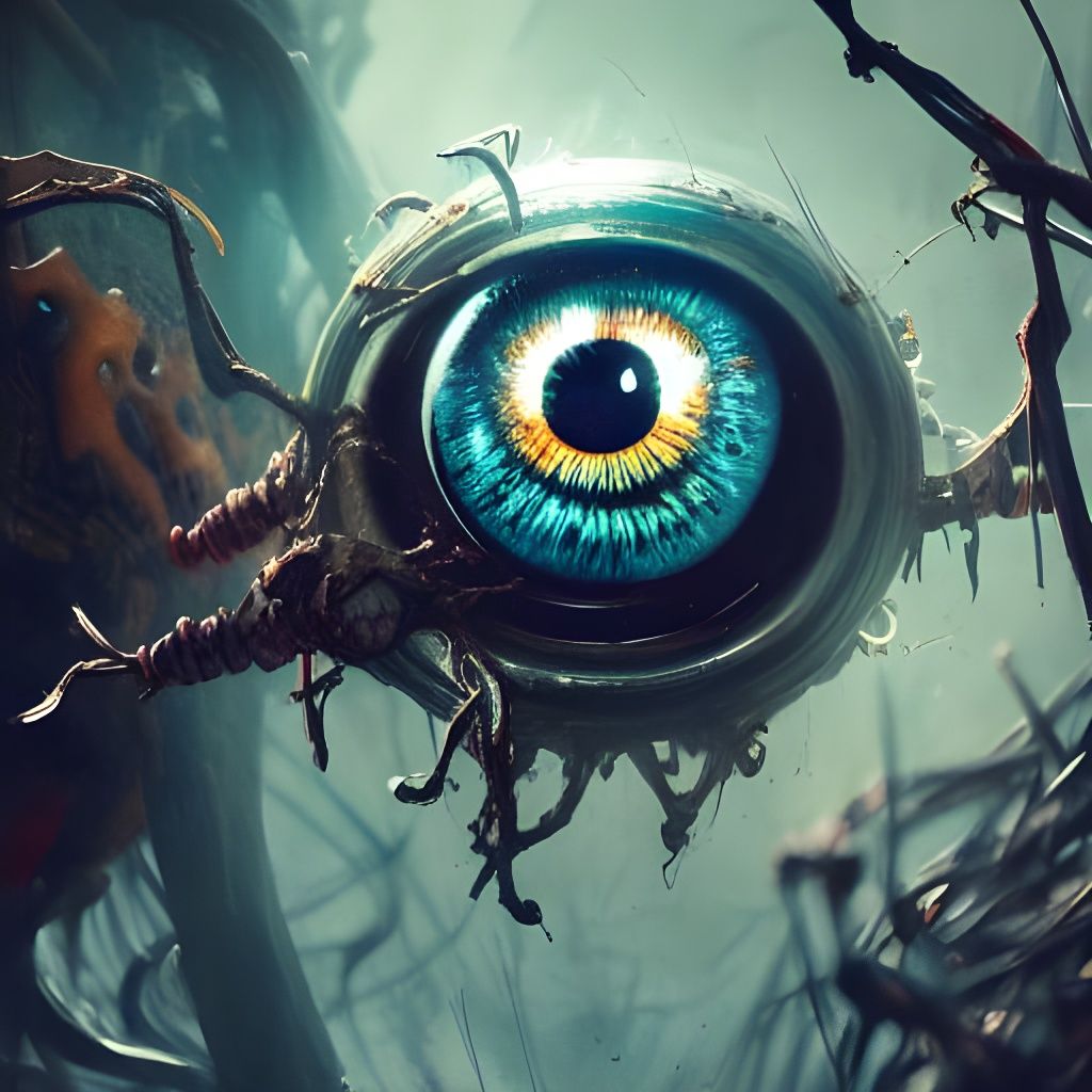 Terrifying Eyeball Man: Hyperdetailed Fantasy Art