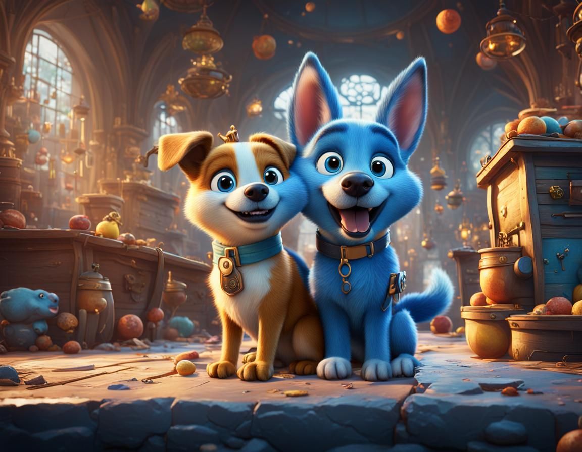 Bluey and Bingo smiling both facing the camera screen perspe...