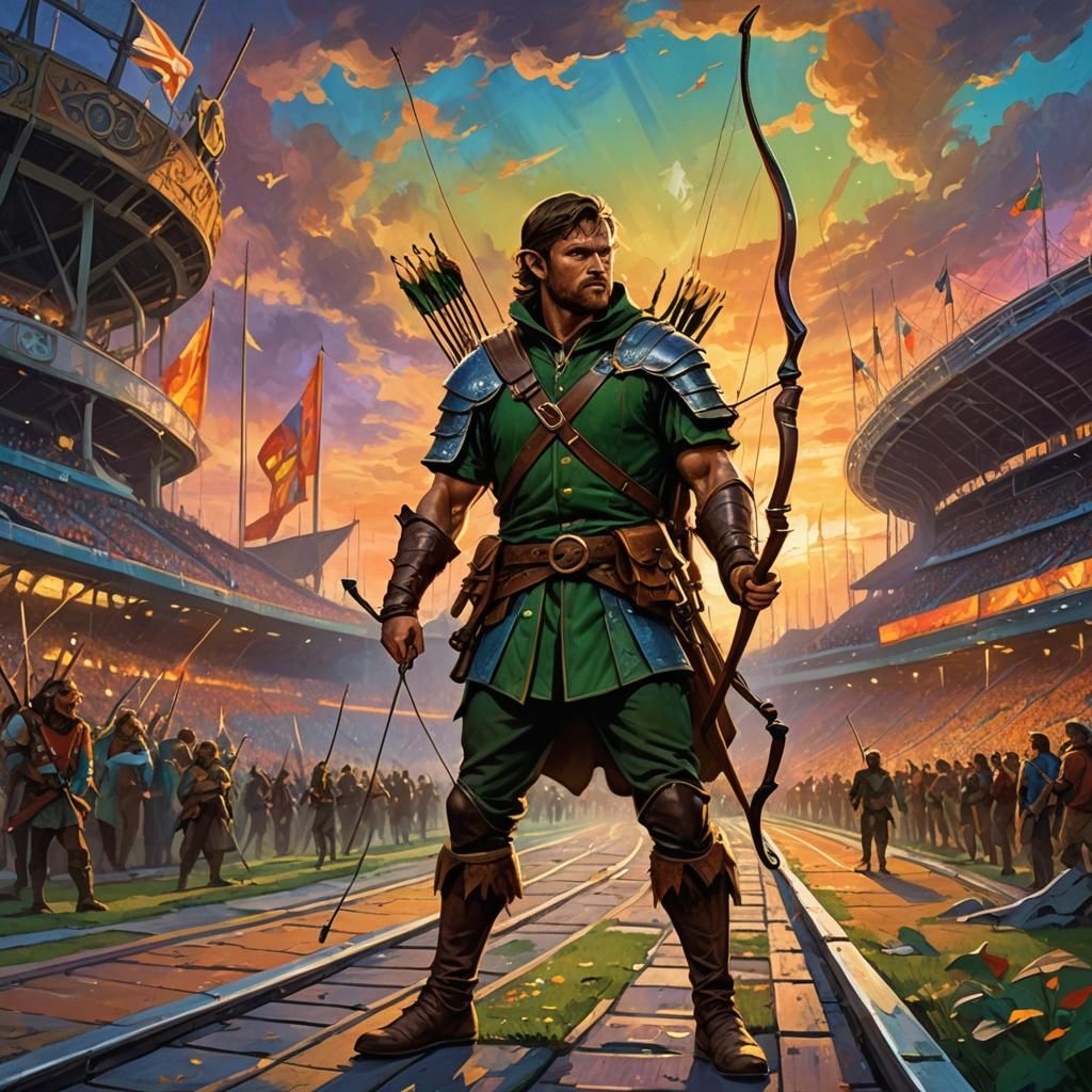 Robin Hood at Mythical Olympics: Fantasy Art