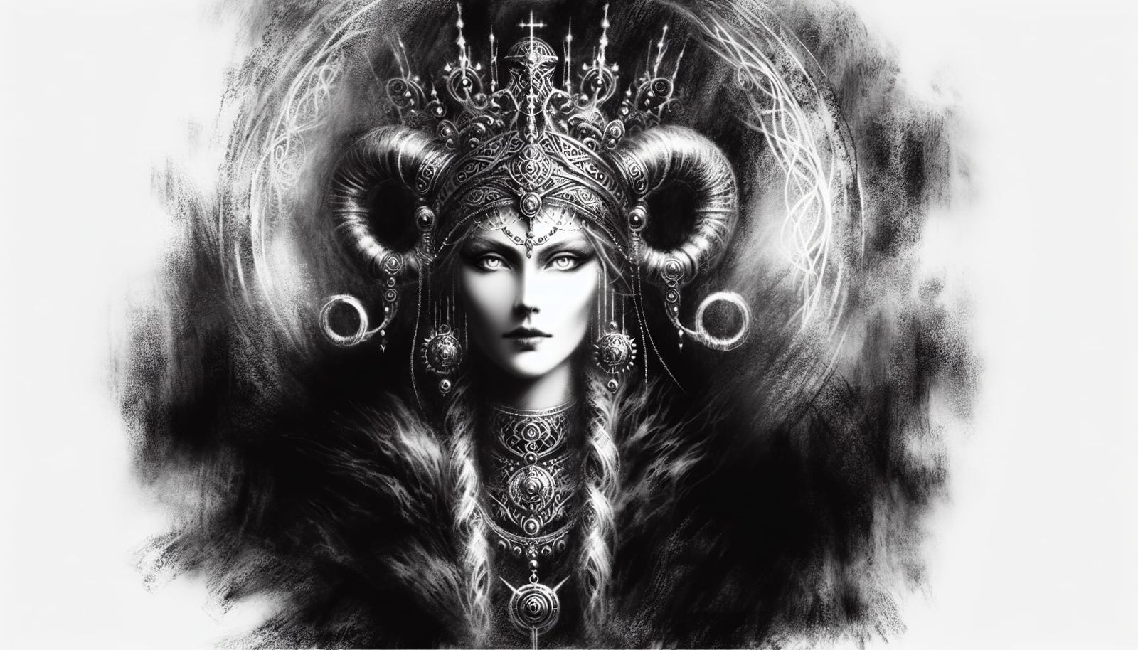 Sigfrid, Norse Goddess of Victory: Charcoal Sketch