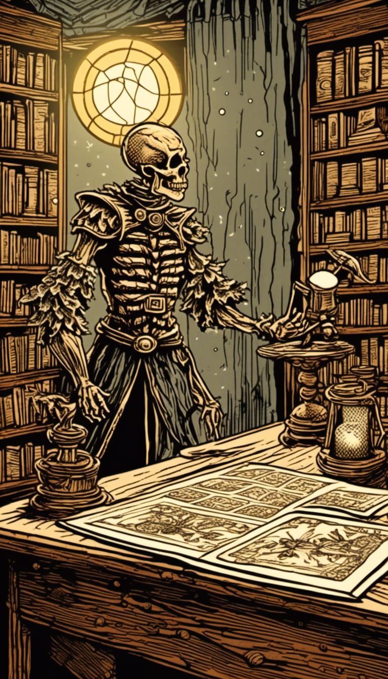 the tarot magician card in the style of <lora:1950s Vintage:1.0>