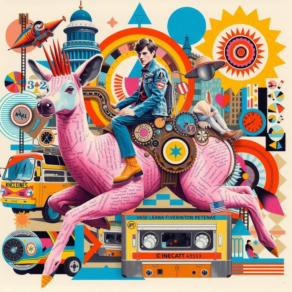 Abstract Collage of Disparate Elements