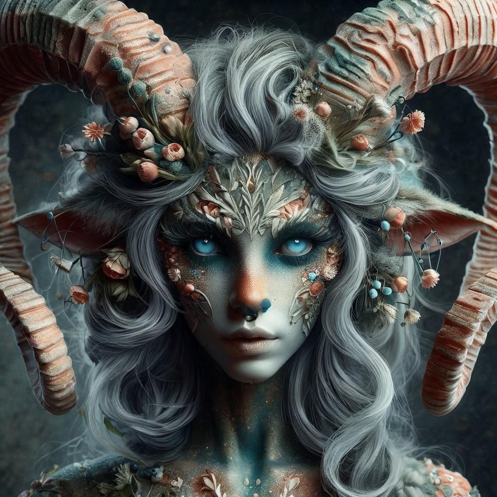 Avant-Garde Portrait with Cosmati Mosaic Background