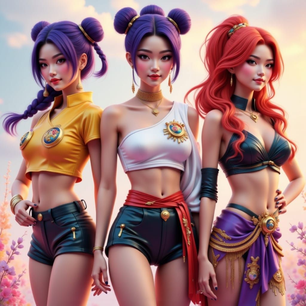 Asian Pop Icons in Striking 3D Street Styles