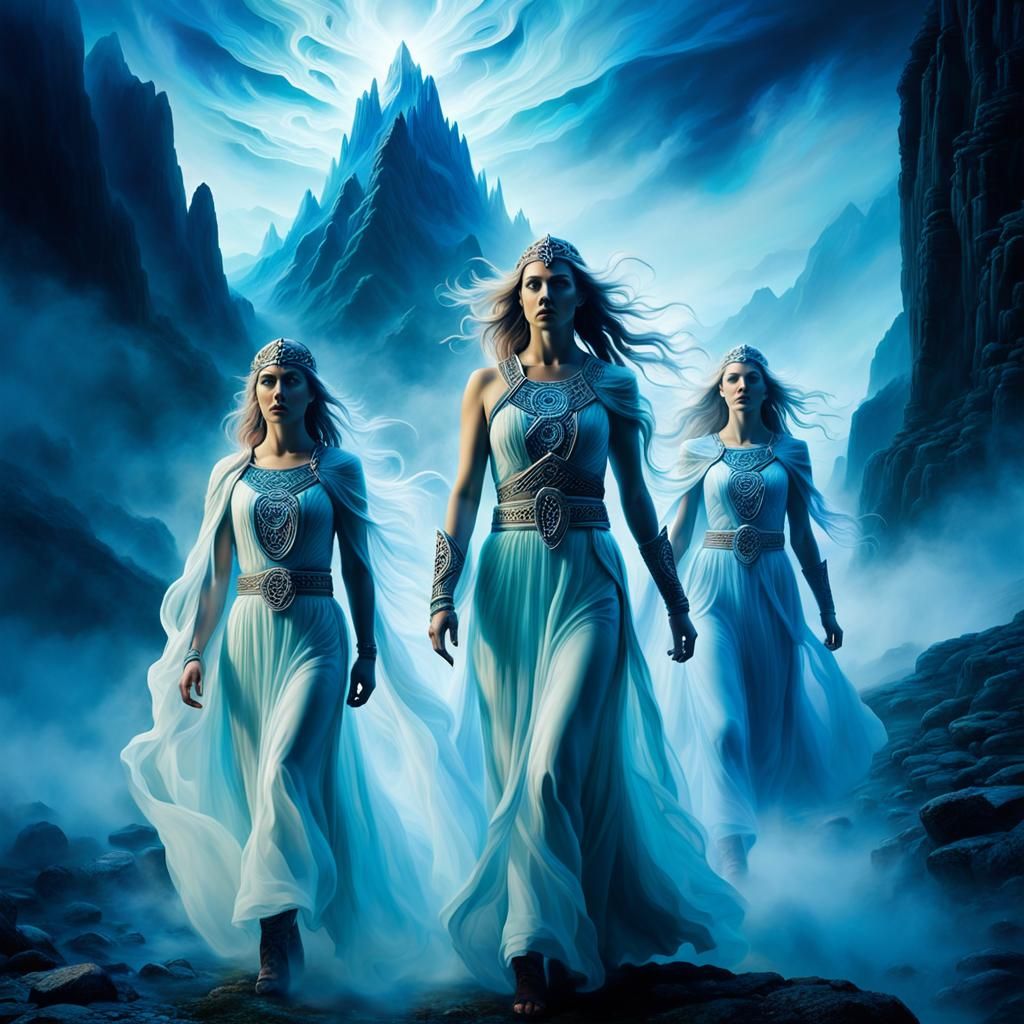 Eerie Celtic Dream: Ghost Spirits in a Surreal Landscape