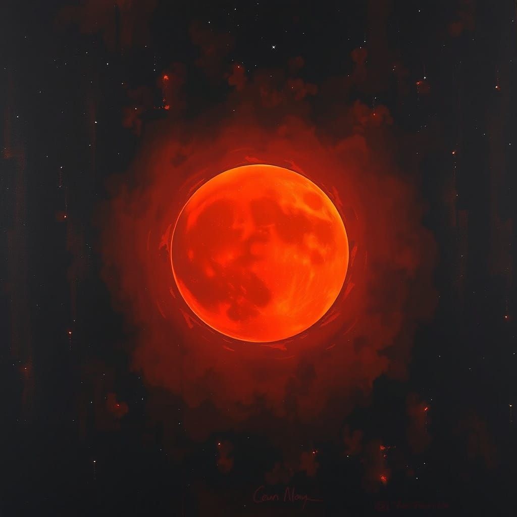 Cosmic Eclipse in Crimson Splendor