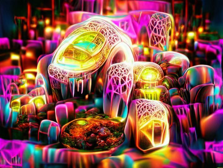 Ethereal Neon Fractal Concept Art