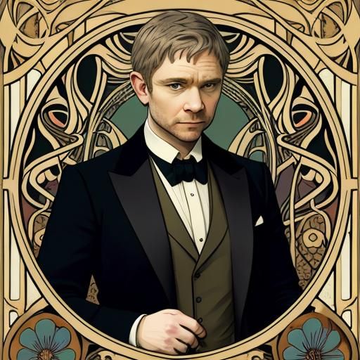 Martin Freeman in Art Nouveau Style
