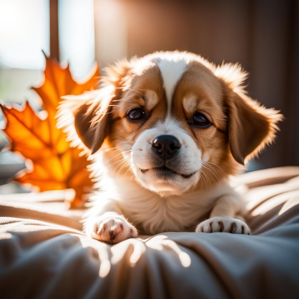 Cute Dog Sleeping Peacefully in Anime Style