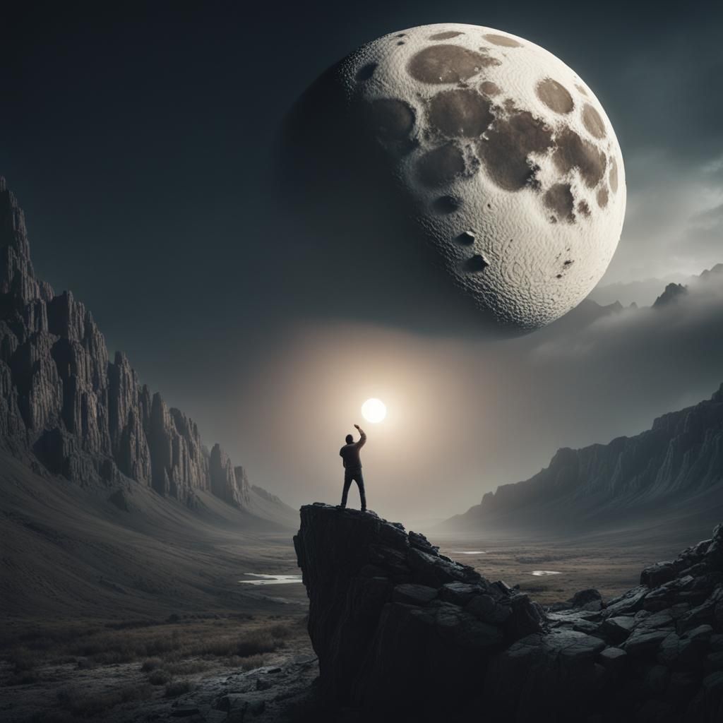 Dramatic Digital Painting of Moonfall