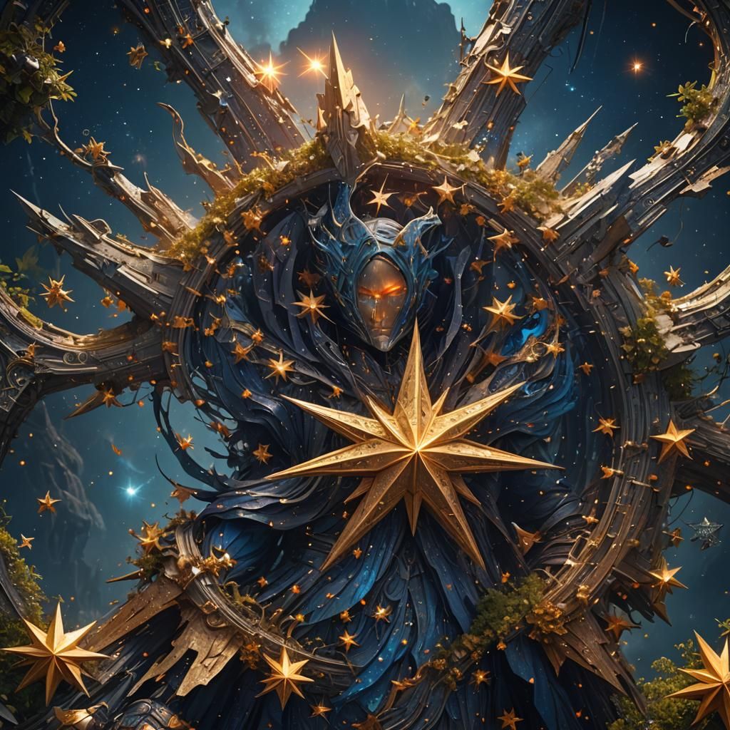 Humanoid Star in Detailed Fantasy Concept Art