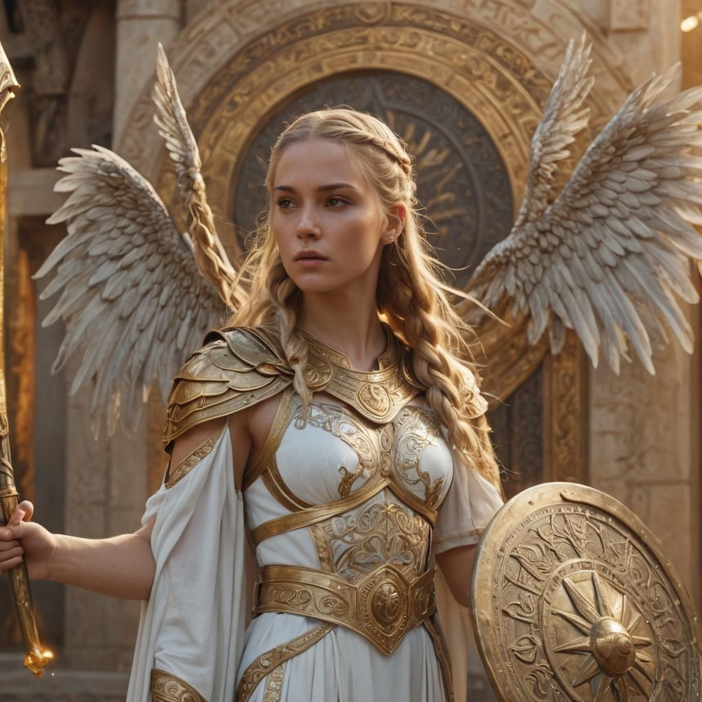 Greek Goddess of Wisdom in Art Deco Style