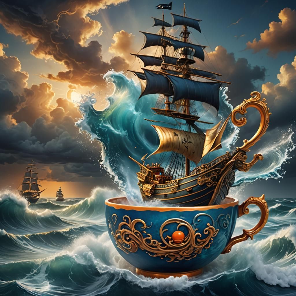 Stormy Seas in a Teacup: Whimsical Matte Painting