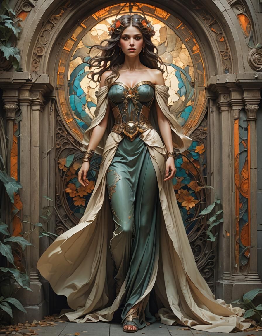 Beautiful Vampire Woman in an Ancient Vault