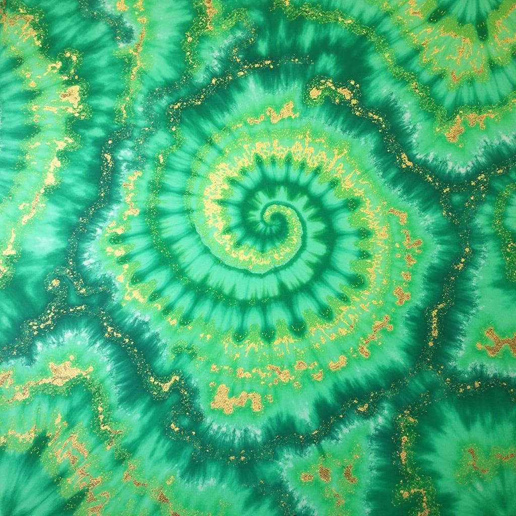 Psychedelic Green Swirl Art in Vibrant Colors