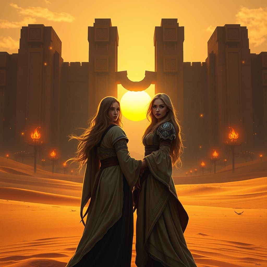 Medieval Friends Stand Before Ancient Gates of Ahn'Qiraj