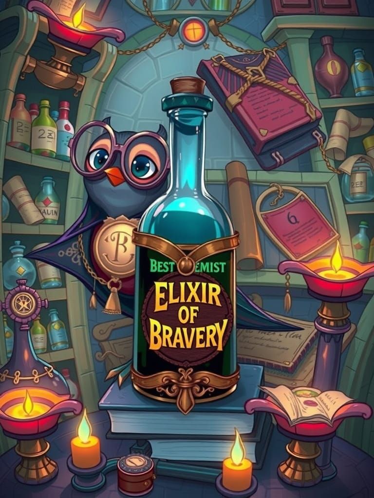 Robin Alchemist in Steampunk Magical Tower