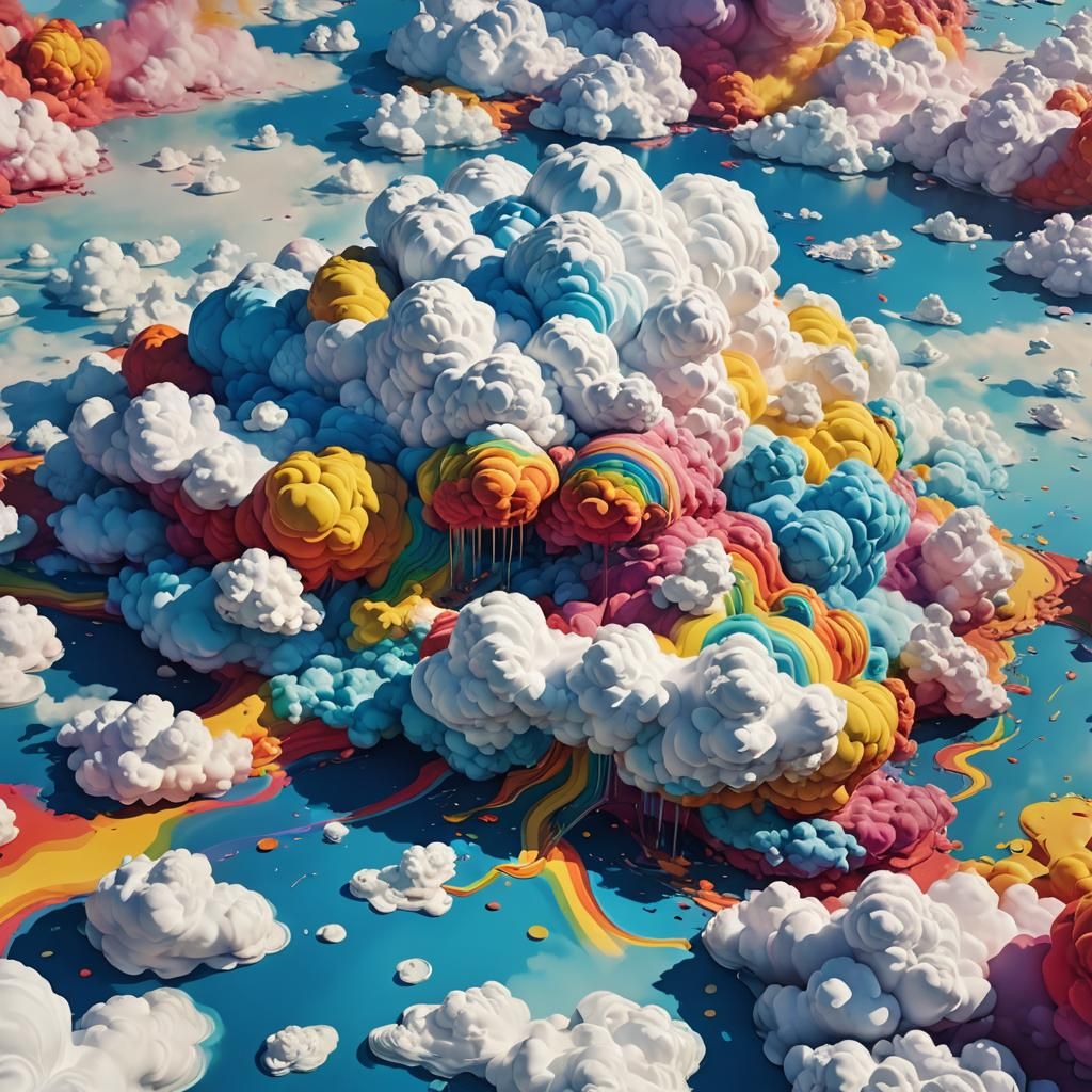 Rainbow Kingdom in the Sky: A Pop Art Dream