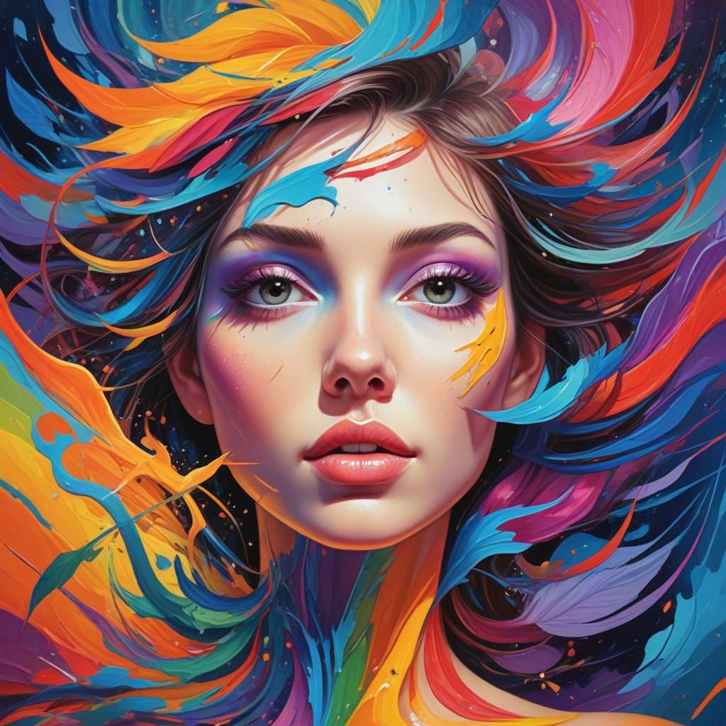 Surreal Metaphysical Landscape in Vivid Abstract Style