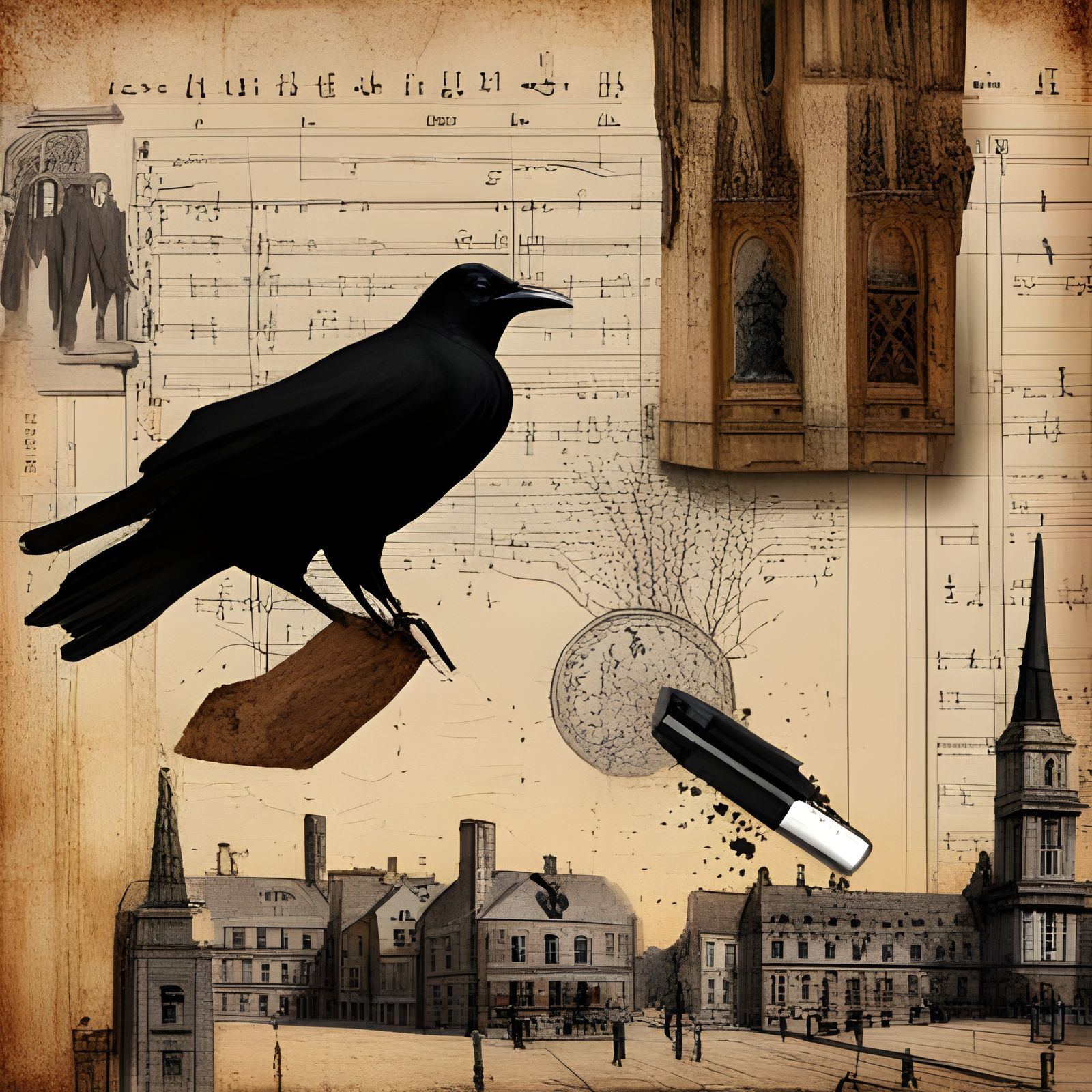Nevermore Collage Generated by AI
